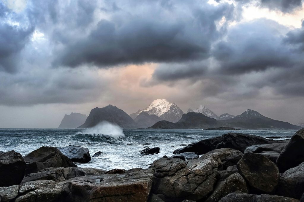 pexels photo 3384695 3384695 A powerful storm brews over the rugged Lofoten coastline, capturing Norway's dramatic natural beauty.
